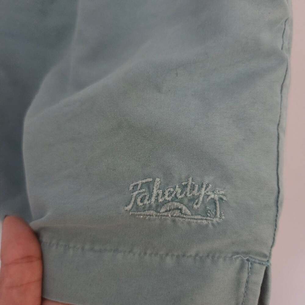 Faherty Brand Men's Green Waist Drawstring Beach Shorts Size M - Picture 3 of 9